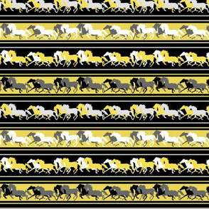 Stencil Horse Stripe 15 Illuminating Yellow and Gray Small Scale