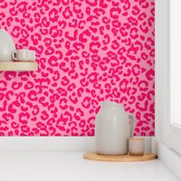 Leopard print fabric - cheetah print -Hot pink