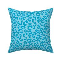 Leopard print fabric - cheetah print -Aqua