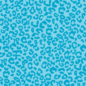 Leopard print fabric - cheetah print -Aqua
