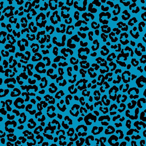 Leopard print fabric - cheetah print -Teal