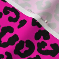 Leopard print fabric - cheetah print - hot pink black 