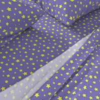 Yellow stars on  periwinkle (purple-blue).