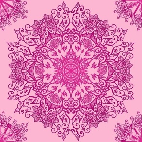 Aurora Pink Monochrome Mandala