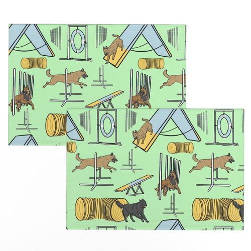 Simple assorted Belgian Shepherd agility dogs - green