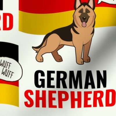 German Shepherd German Flag Large