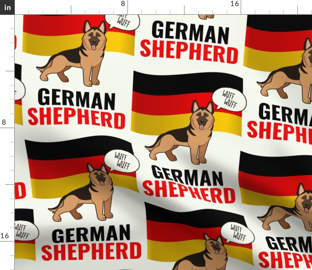 German Shepherd German Flag Large