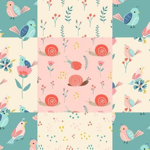 Snail and birds quilt 