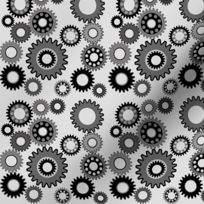 Gray Gears Gray Background