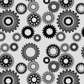Gray Gears Gray Background