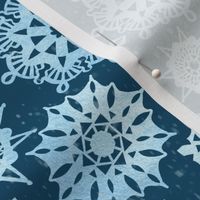 Paper Snowflakes on Navy