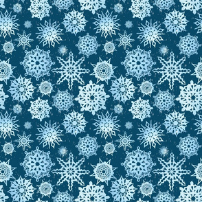 Paper Snowflakes on Navy