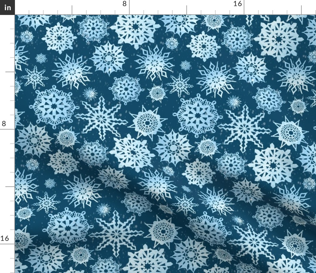 Paper Snowflakes on Navy