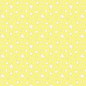 Pale yellow stars and dots on yellow background
