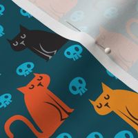 Cat and Skull Pattern