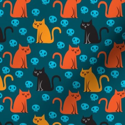 Cat and Skull Pattern