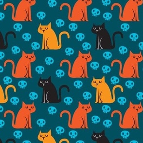 Cat and Skull Pattern