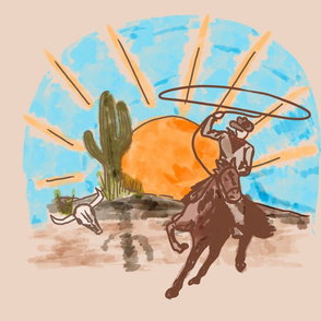 PANEL Watercolor Cowboy