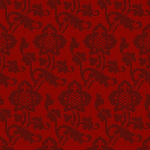 Medieval/Renaissance floral damask, dark red 2