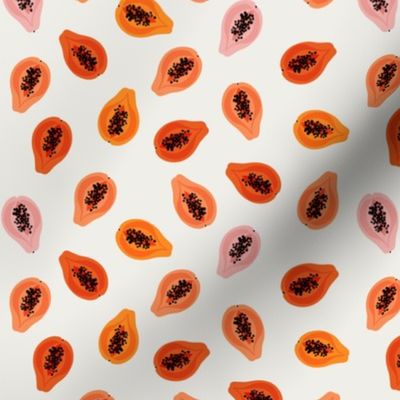 Papaya Tropical Fruit Orange Pattern