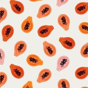 Papaya Tropical Fruit Orange Pattern