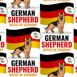 German Shepherd Flag Medium White