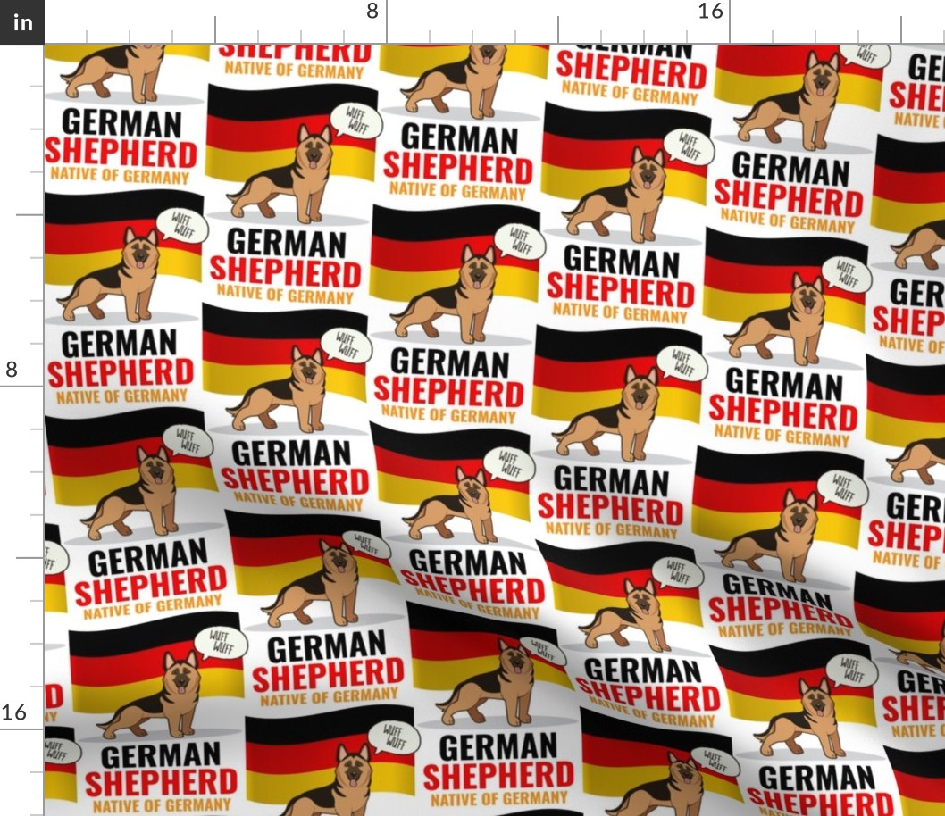 German Shepherd Flag Medium White