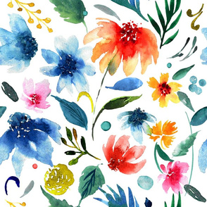 Cheerful Floral A |Bold Large Scale Flowers|Renee Davis