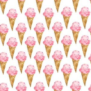 Strawberry Ice Cream Cone|Pink Rainbow Sprinkles|Renee Davis