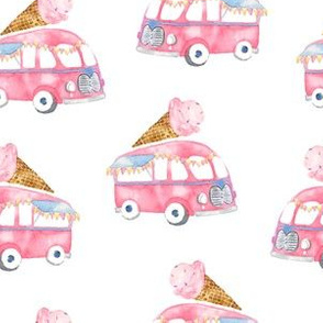 Retro ice cream truck | Pink Van|Renee Davis