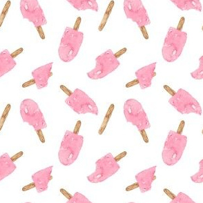 Pink Popsicle White|Ice Pop Food|Renee Davis