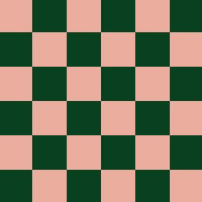 Checkered 1 inch - Dark Green and Pink