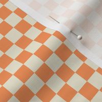 Checkered Half inch - Tangerine and Ivory