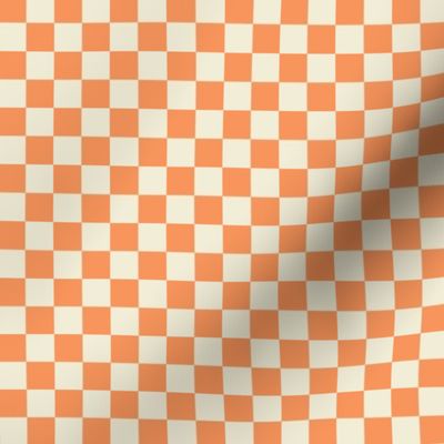 Checkered Half inch - Tangerine and Ivory