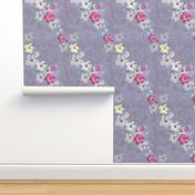 12x16-Inch Repeat of Mandevilla on Dusty Lilac Background