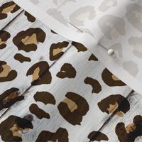 Leopard Print on a Wood Background - medium scale 