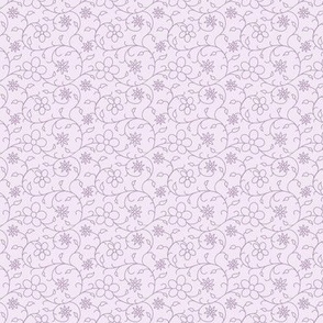 Trailing Floral Mauve on Light Pink - small scale