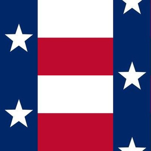 Medium Lone Star Flag of Texas (Half-Drop Repeat)