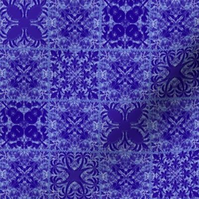 Darker Blue 2 inch block Hawaiian quilt