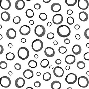 black grunge watercolor circles on white