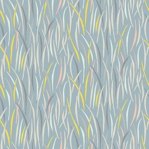 small scale Grassy lines / multi blue gray ultimate gray illuminating yellow easter colours