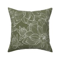 Hand-drawn Floral in Olive