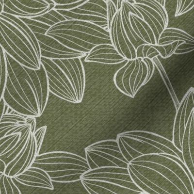 Hand-drawn Floral in Olive