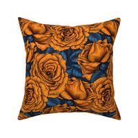 Night roses in orange and blue