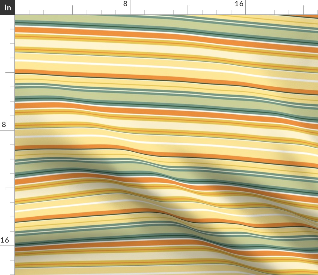 horizontal bayadere stripes yellow and green | small