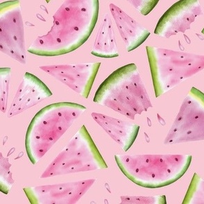 Watermelon Slices In Pink