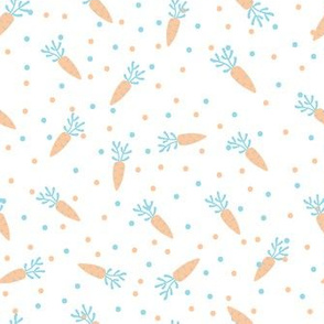 Pastel nursery polka dots and carrots