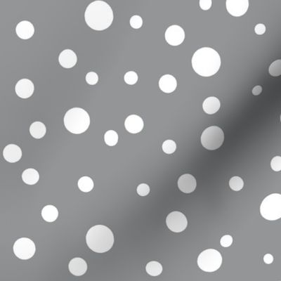 Random White  polka dots on Ultimate Gray
