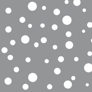 Random White  polka dots on Ultimate Gray