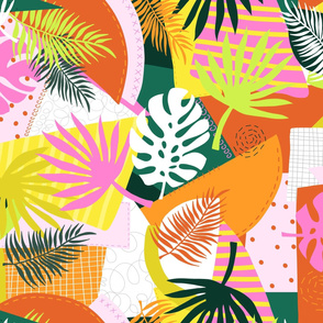 Tropical Palm Leaves Collage - Large